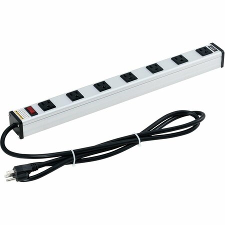 GLOBAL INDUSTRIAL Surge Protected Power Strip, 7 Outlets, 15A, 450 Joules, 6ft Cord 812416